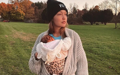 Gigi Hadid khoe ảnh địu con cực yêu, nhưng dân tình chỉ dán mắt vào mặt mộc 100% của nàng mẫu hot nhất Hollywood