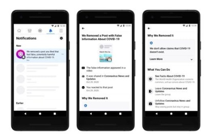 Facebook sẽ đẩy cảnh báo tin giả về Covid-19 tới từng người tương tác