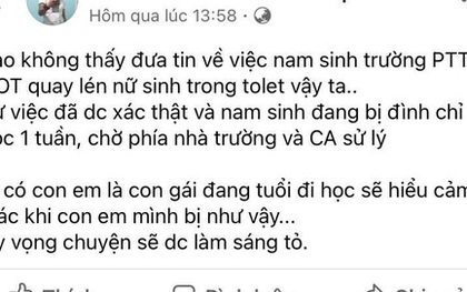 TP.HCM: Nam sinh trường THPT Giồng Ông Tố quay lén trong nhà vệ sinh nữ