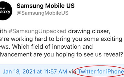 Samsung lại dùng iPhone để đăng quảng cáo Galaxy Unpacked trên Twitter: Chiêu trò hay lầm lỡ?