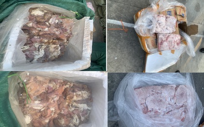 Kiểm tra xe tải đang bốc hàng, phát hiện 3,5 tấn thịt và nội tạng lợn hôi thối chuẩn bị bán dịp Tết