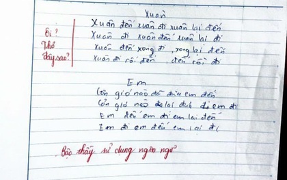 Học trò "tức cảnh sinh tình", sáng tác thơ trong vòng 5 phút, giáo viên thẳng tay phê: Bậc thầy ngôn ngữ!