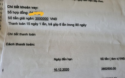 Sốc: Vay trực tuyến 3,5 triệu đồng, phải trả hơn 17,1 triệu đồng trong 90 ngày