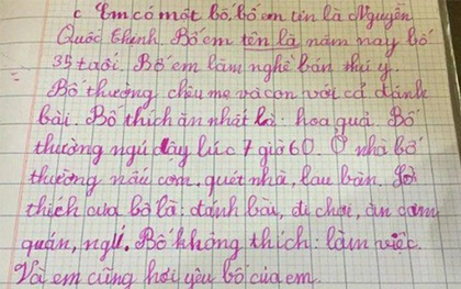 "Bố em là người vô dụng" - bài văn tả bố của học sinh tiểu học khiến bà mẹ đỏ mặt