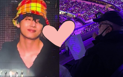 Xôn xao trước hình ảnh ông cụ tóc bạc trắng đến xem concert của BTS, tay cầm tờ giấy fanchant