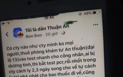 Diễn biến nóng vụ trừ tiền xét nghiệm RT-PCR với giá "cắt cổ" ở Bình Dương