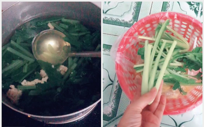 Giao cho em trai nhiệm vụ nấu canh cải, cô gái tá hoả khi phát hiện hơn một nửa số rau đã nằm trong… sọt rác!