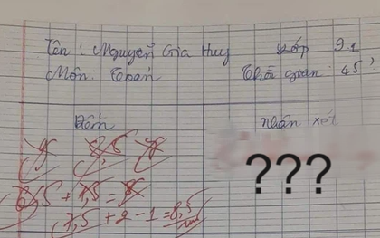 Chấm nhầm điểm 7 lần, cô giáo Toán phê ngay 5 chữ cực đáng yêu khiến học trò đọc xong hết giận