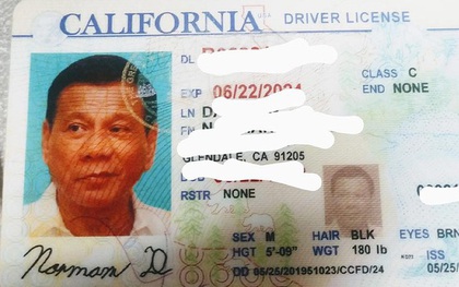 Mỹ: Tài xế dùng ảnh Tổng thống Philippines làm bằng lái xe giả