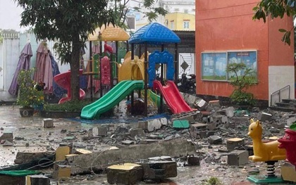 TP.HCM: Khối bê tông "khủng" đổ sụp xuống trường mầm non