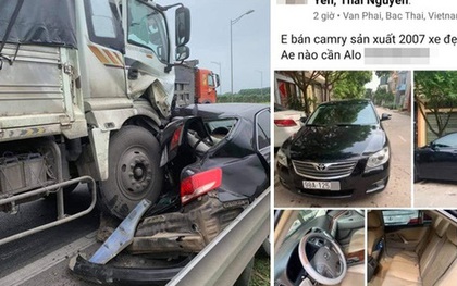 Chủ Camry vừa đăng bán xe, vài tiếng sau đã gặp tai nạn kinh hoàng trên cao tốc