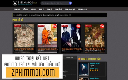 Phimmoi.net bất ngờ hồi sinh trở lại với tên "zphimmoi.com"