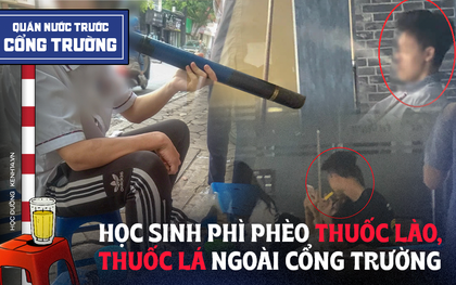 Ảnh, video: Học sinh cấp 2, cấp 3 phì phèo hút thuốc lá, thuốc lào ngay bên ngoài cổng trường; nghe cách để giấu bố mẹ mà giật mình