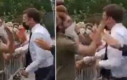 Video: Tổng thống Pháp Macron bật ngửa vì bị tát thẳng vào mặt