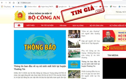 Lập website giả mạo Cổng thông tin điện tử Bộ công an để lừa đảo