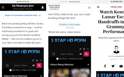 Nhiều trang web lớn bị chèn nội dung khiêu dâm