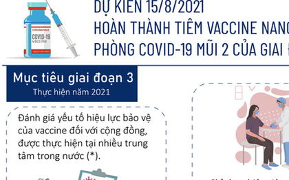 [Infographic] Dự kiến 15/8/2021, hoàn thành tiêm vaccine Nano Covax phòng COVID-19 mũi 2 giai đoạn 3