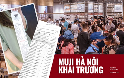 MUJI Hà Nội: 8-9h tối dân tình vẫn xếp hàng vào shopping nườm nượp, nhiều người phải thốt lên "rẻ quá" và sắm hết cả giỏ đồ