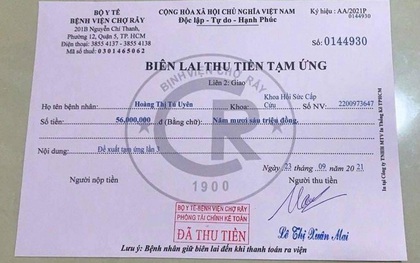 Làm giả biên lai Bệnh viện Chợ Rẫy lừa thu tiền tạm ứng viện phí