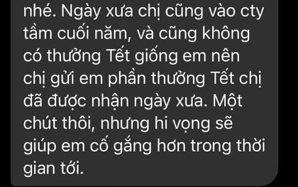 Tết không được thưởng, chàng trai cảm động khi nhận tin nhắn đặc biệt từ sếp