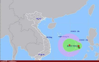 Ngày 13/10, sức gió vùng tâm áp thấp nhiệt đới giật cấp 9, rủi ro thiên tai cấp 3