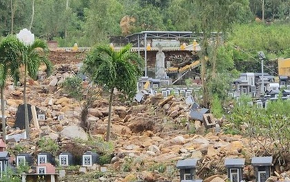 Sạt lở nghĩa trang lớn nhất Đà Nẵng: Dùng flycam đánh giá mức độ thiệt hại, khẩn trương khắc phục sự cố