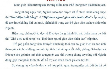 Sau thư ngỏ "xin tiền", Phòng GD-ĐT huyện ở Thanh Hóa trả lại tiền cho các trường
