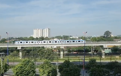 Clip: Đoàn tàu Metro số 1 lần đầu chạy thử nội bộ đoạn trên cao