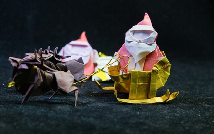 “Ông già Noel cưỡi tuần lộc” qua nghệ thuật gấp giấy Origami độc đáo ở TP.HCM
