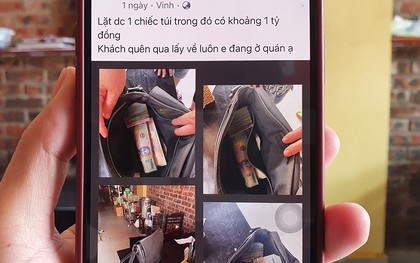 Chủ quán ăn lên mạng xã hội tìm khách bỏ quên chiếc túi có gần 1 tỷ đồng tiền mặt