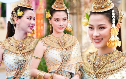 Nữ thần Songkran lộ diện: Baifern (Chiếc Lá Bay) đẹp kinh diễm trong trang phục 1,3 tỷ, visual thăng hạng ngoạn mục giữa Icon Siam