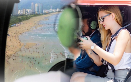 Clip, ảnh: Khách Tây ở Đà Nẵng hào hứng khi được "bay" ngắm toàn cảnh thành phố từ trên cao