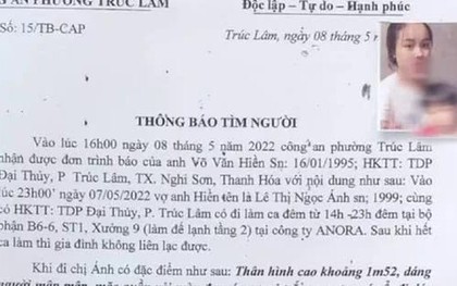Nữ công nhân mất tích bí ẩn sau buổi làm ca đêm