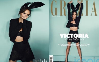 Victoria Beckham phanh áo lộ nội y trên bìa tạp chí, thừa nhận gầy đã lỗi thời