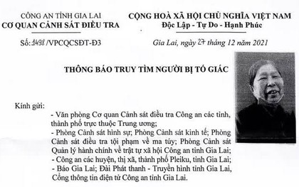 Cụ bà 72 tuổi lừa đảo 19 tỉ đồng, công an tìm bị hại