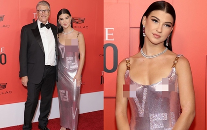 Con gái tỷ phú Bill Gates mặc váy hiệu cùng bố đi thảm đỏ