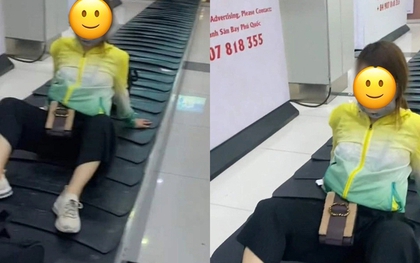 Thông tin mới gây bất ngờ về danh tính cô gái ngồi hớ hênh trên băng chuyền hành lý sân bay