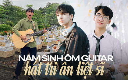 Nam sinh 2004 ôm guitar, hát tri ân liệt sĩ giữa nghĩa trang gây xúc động cộng đồng mạng