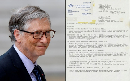 4 lỗi sai tồn tại trong bản CV năm 1974 của Bill Gates: Nếu mắc phải, rất có thể bạn sẽ bỏ lỡ công việc mơ ước của bản thân!