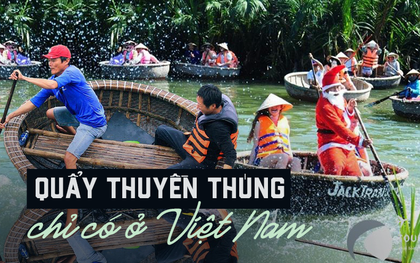 Chao đảo trên thuyền thúng - một "đặc sản" du lịch Việt Nam khiến du khách phấn khích