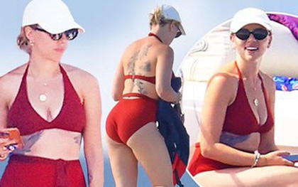 "Góa phụ đen" Scarlett Johansson diện bikini lộ bụng ngấn mỡ vẫn gợi cảm