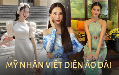Diện áo dài local brand Việt: Hoa hậu Mai Phương hoá "gái ngoan" sau loạt ồn ào, bạn gái Đoàn Văn Hậu kiều diễm tựa "nàng thơ"
