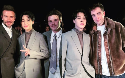 Còn ai chê visual Jimin (BTS) nữa: Đọ sắc cực gắt với bố con Beckham, chẳng kém cạnh Robert Pattinson ở Fashion Week