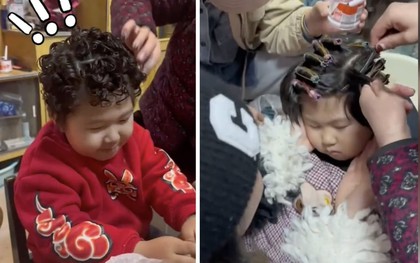 Bà ngoại uốn tóc cho cháu trai 3 tuổi và kết quả là trận cười ngặt nghẽo