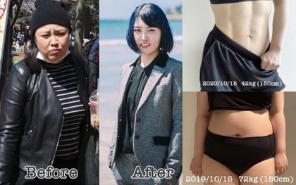 Tạm biệt 30kg cùng 20% mỡ cơ thể, cô gái Nhật "lột xác" sau giảm cân