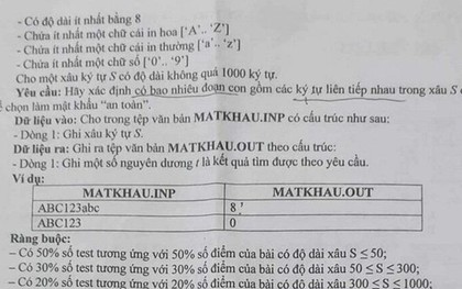 Đề thi học sinh giỏi sai sót vẫn có thí sinh đạt điểm tối đa: Thông tin mới nhất