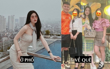 Chu Thanh Huyền khi ở phố với lúc về quê Quang Hải: Lột sạch nét sang chảnh, bẽn lẽn "hoà tan" với xung quanh