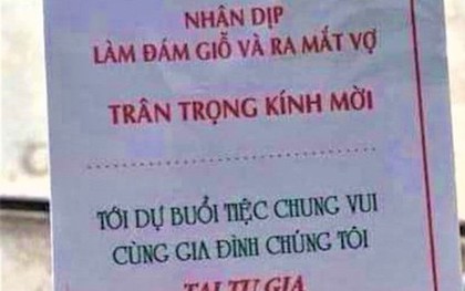 Xôn xao tấm thiệp mời “làm đám giỗ và ra mắt vợ” của cụ ông 81 tuổi