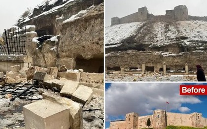 Lâu đài 2.000 năm tuổi từ thời La Mã bị tàn phá nặng nề do động đất ở Thổ Nhĩ Kỳ