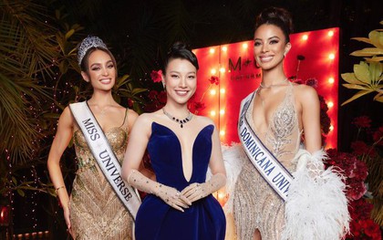 Hoàng Oanh đọ sắc cùng hai nàng hậu Miss Universe, mẹ bỉm 1 con liệu có bị "lép vế"?